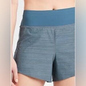 Athleta Run with it Blue Green Texture Short 3.5" Size medium